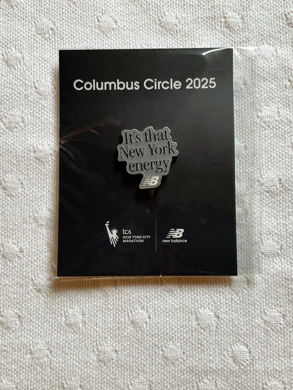 NEW 2025 New Balance New York City Marathon Columbus Circle Lapel Pin, RARE